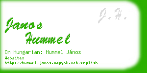 janos hummel business card